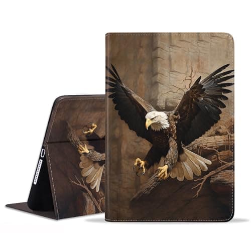 FVAENDHIO Case for Samsung Galaxy Tab S10 Plus 2024/ S9 Plus/ S9 FE Plus 5G 12.4 Inch 2023, Adjustable Stand Auto Wake/Sleep Smart Leather Cover, American Bald Eagle