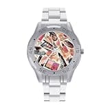 NTVOWPZO Three-Hand Analog Stainless Steel Watches for Men Easy Reader