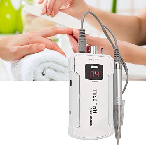 Qinlorgo Nail Grinding Machine, Professional 35000RPM Electric Nail Drill Machine Electric Nail Grinding Buffing Polisher Portable Nail Drill Machine Manicure Tool White 100-240V(Us Plug)