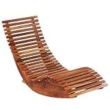 Acacia Wood Rocking Sun Loungers Set of 2, Garden Patio Deck Curved Rocking Chair with Ergonomic Support, W Wooden Sun Lounger for Indoor Outdoor Use
