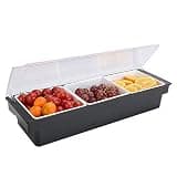 Athzuunn Condiment Server, 3-Compartment Fruit Box with Lid, Meal Prep Containers Reusable,Compartment Serving Veggie Tray with Lid Portable Travel Fruit Caddy for Cheese,Candy,Ham,Salad
