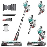 fenhua Cordless Vacuum Cleaner, Powerful Stick Vacuum Cleaner for Home with Rechargeable Battery, 6-in-1 Lightweight Handheld Vacuum, 45 Mins Runtime for Hardfloor & Carpets Pet Hair (Green)