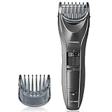 Panasonic Performance Hair Clippers with 2 Attachments and Adjustable Length Settings, Corded or Cordless Trimmer for Hair and Beard - ER-GC63-H (Silver)