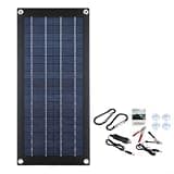 60w Solar Panel 18v Monocrystalline Trickle Charger For Car For Caravan Van Boat Maintenance Kit With Dual Usb Ports And Suction Cups Black