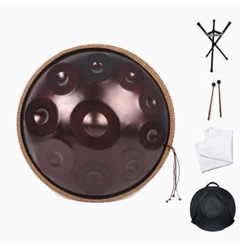 Handpan Drums Sets D Minor 22 Inches 432hz/440hz Steel Hand Drum Percussion Instruments, Professional Handpan Instrument For Meditation, Music Therapy Live Performances(C,10Notes)