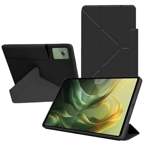 Case for Motorola Moto Pad 2026, KONXISA Case with Multi-fold Stand Protective, Premium PU Leather and Magnetic Adsorption Shell, Scratch Resistant & Shockproof Cover, Black
