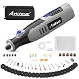 AVID POWER Cordless Rotary Tool 2.0 Ah 8V Rechargeable Rotary Tool, 4 Front LED Lights, 5 Speeds, 60 Pcs Rotary Accessories with Bag for Carving, Engraving, Sandng, Polishing and Cutting - Grey