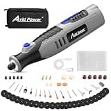 AVID POWER Cordless Rotary Tool 2.0 Ah 8V Rechargeable Rotary Tool, 4 Front LED Lights, 5 Speeds, 60 Pcs Rotary Accessories with Bag for Carving, Engraving, Sandng, Polishing and Cutting - Grey
