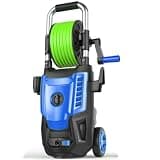 2000PSI Electric Pressure Washer, High Power Wahser with 4 Nozzles and Soap Bottle, Powerwahser for Home, Car,Fences,Patio, Blue