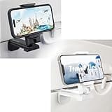 MiiKARE Airplane Travel Essentials Phone Holder, Universal Handsfree Phone Mount for Flying with 360 Degree Rotation, Accessory for Airplane, Travel Must Haves Phone Stand for Desk, Black&White