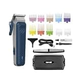 Conair Men Lithium-Ion Rechargeable Clipper & Hair Trimmer for Men, 17-Piece Clippers for Hair Cutting Kit with Color-Coded Combs, 5-Position Taper Control for Tapered Edges and Fades, Quick Charge
