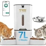 TYM Dual Automatic Cat Feeder for 2 Cats, 7L WiFi Cat Food Dispenser with Smart App Control, Programmable Feeding Schedule for Multiple Pets, Stainless Steel Double Bowls, Detachable for Easy Clean