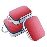 3 Piecing Packing Travel Bag 100% Polyester Garment Bag Closet Storage, Red-to-pink Gradient (3 Set)