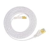 BSUHGIFNU 50M - 1m Cat7 Ethernet Cable Flat LAN Cable SFTP Round RJ45 Network Cable CAT7 Internet Cord for Router Modem PC PS4 Patch Cable