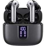 TAGRY Bluetooth Headphones True Wireless Earbuds 60H Playback LED Power Display Earphones with Wireless Charging Case IPX5 Waterproof in-Ear Ear buds with Mic for TV Smart Phone Laptop Computer Sports