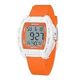 MASTOP Digital Watch for Women and Men, Sport Watch with Stopwatch Timer Alarm, 12/24H, 50M Water Resistant, Multicolor Backlight (Orange)