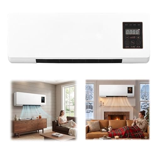 Multifunctional 2-in-1 Wall Mounted Air Conditioner Fan, Portable Heating and Cooling Mini AC Heater Unit with Remote Control, Quiet Space Heater for Bathroom Office Bedroom(White)