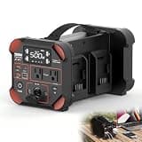 Kzreect 500W Pure Sine Wave Inverter Compatible with Milwaukee 18V Batteries, No Battery, DC 20V to AC 120V, 140W USB-C, 9 Output Ports, 800LM LED, 4-Battery Inverter for Work, Camping, Emergency