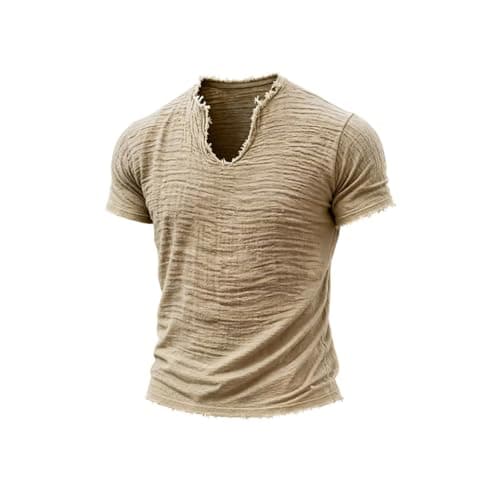 TWGONE Mens Polo Shirts Short Sleeve Oversized Casual Button Down Fit Outdoor Dress Shirts Summer Novelty Hawaiian Western Work Clothing Big and Tall Henley Plain Vintage Muscle Shirts Beige Medium
