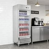 27" Commercial Refrigerators with Glass Door, 18.68 Cu.ft. Reach-in Commercial Fridge, Commercial Fridge refrigerator with Fan Cooling, Digital Temperature Display, ETL Certified for Restaurant, Bar