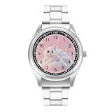 FodPand Mens Stainless Steel 3-Hand Analog Watch Easy Reader 40mm Dial