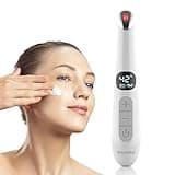 Vowleike 3 in 1 Eye Lift Wand, Vibrating 98°F to 113°F LCD Display Screen Massager for Dry Eyes, Dark Circles, Puffiness, Fine Lines and Wrinkles, Cream White