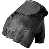 Milwaukee Leather Unisex Leather Fingerless Motorcycle Riding Gloves