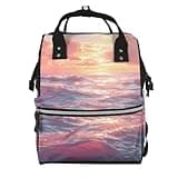 Pioyoku Ocean Waves At Sunset Print Diaper Bag Backpack -Multifunction Travel Baby Diaper Bag,Baby Bags For Girls Boys