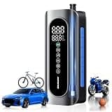 AUTOONE Tire Inflator Portable Air Compressor, 150PSI Air Pump for Car Tires with Tire Pressure Gauge, 3X Faster One Click Smart Cordless Tire Air Pump for Car, Motorcycle, Bike, Ball and More