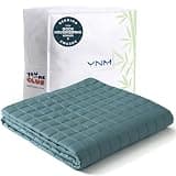 YnM Cooling Weighted Blanket for Adults, 20lbs Heavy Bed Throw for One Person of 190lbs, Perfect for Hot Sleepers or Warm Climates with Rayon/Glass Beads(60x80 Inches, Queen Bed, Sea Grass)