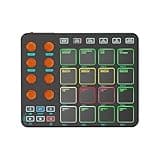 Wireless MIDI Controller 16 RGB Pads 6 Customizable Buttons 8 Knobs Rechargeable Battery 20 Hours Playtime with Silicone Material for Beginners Professionals Music Produc(Black)