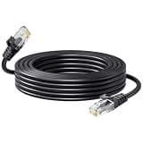ANLINK 25ft 8M Cat6 Ethernet Cable, RJ45 LAN Patch Cable, 24AWG UTP CAT6 10Gbps Snagless High-Speed Wired Internet Cable for Router, Modem, Switch, PCs, Smart TV, Streaming Devices and More-Black