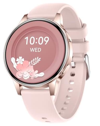 Erkwei Women Smartwatch Compatible Android iOS Fitness Tracker Make Call