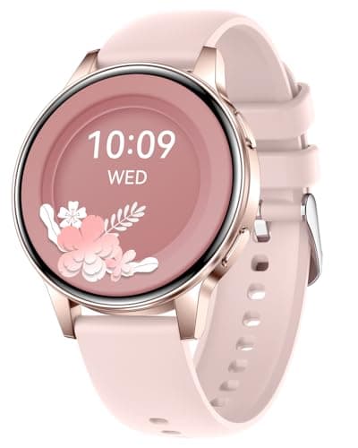 Erkwei Women Smartwatch Compatible Android iOS Fitness Tracker Make Call