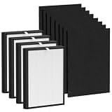 4 Packs KJ03 Replacement Filter for Dhyala KJ03 Air Purifi-er for Home Large Room up to 3000Ft²,4pcs HEPA Filters and 8pcs Activated Carbon Pre-filters