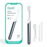 Quip Metal Sonic Electric Toothbrush for Adults - Time Travel & Soft Bristles with Travel Case & Replacement Brush Head - 3 Month Battery Life, Twilight Faded Blue