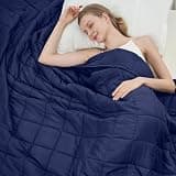 Navy Blue Weighted Blanket for Adults 20lbs, 48"x72", Twin Full Size Cooling Heavy Throw Blanket for 180-220lbs, Microfiber Soft Thick Big Blankets Weighted Comforter Gift for Sleeping