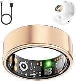 Smart Ring for Women Men, Fitness Ring with Heart Rate, Blood Oxygen,Stress, Sleep Tracker, Step Tracker, Fit Ring No Subscription Fee, IP68 Waterproof Smart Ring for iPhone & Android (Rose Gold, 10#)