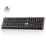 Keychron K10 HE Hall Effect Keyboard, Gateron Double-Rail Nebula Magnetic Switch, Full-Size Tri-Mode Wireless Keyboard with Rapid Trigger, Adjustable Actuation, RGB, Aluminum + Wood Frame - Black