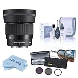Sigma 56mm f/1.4 DC DN Contemporary Lens for Nikon Z, Bundle with 55mm Essential Filter Kit, Cleaning and Cloth