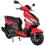 X-PRO Solara 150cc Moped Scooter, Gas Powered Street Scooter for Adults, Automatic Transmission, Electric/Kick Start, 10-Inch Aluminum Wheels, LED Lights, USB Charging Port, Front Disc Brake (Red)