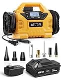 AstroAI MC3 Tire Inflator Portable Air Compressor, 3 Power Sources:Cordless/110V AC/12V DC, 160PSI Fast Inflation Air Pump with Dual Motors, Auto Shut-off for Cars,SUVs, Air Mattress Inflator/Deflator