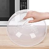 Microwave Splatter Cover for Food Large Microwave Plate Food Cover With Easy Grip Handle Anti-Splatter Lid With Enlarge Perforated Steam Vents,11.5 Inch,BPA Free & Dishwasher Safe