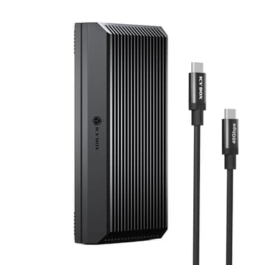 40Gbps M.2 NVMe SSD Enclosure, ICY BOX M.2 Enclosure Support SSD M/B+M Key Size 2280/2260/2242/2230 Compatible with Thunderbolt 4/3/USB4/3.2/3.1, Tool-Free Aluminum Thunderbolt 4 Enclosure
