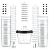 AEROPRO Tools Disposable Paint Cups Liners and Lid System, 50 Pack 6 Ounce (200ml) Kit for Spray Gun-50 Cup Liners, 50 Lids with Strainer, 1 Hard Cup with Retainer Ring, 20 Plugs, 2 Cup Adapters