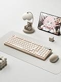 FURYCUBE IP98 Foundation Wired Keyboard, 98 Keys with Number Pad, RGB Backlit Silent Keyboard with LED Display & Volume Knob, Creamy Mechanical Feel for Office PC Laptop Gamer