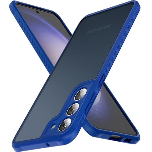 TOCOL for Samsung Galaxy S23 Case, [Upgraded Full Camera Protection] [Military Grade Drop Tested] Translucent Matte Hard Back, Non-Slip Case for S23 6.1'', Dark Blue