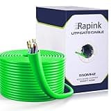 Rapink Cat6 Ethernet Cable 1000ft, Cat6 ethernet Cable 23AWG Solid Bare Copper 10G Support, UTP cat6 Cable 550MHZ, cat 6 Cable 1000ft POE Support Green