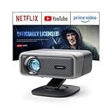 [Now with Netflix & 4000 ANSI] 4K Projector with WiFi and Bluetooth,TOF Real-Time Auto Focus Projector, AuKing Outdoor Movie Home Proyector with Omni-Adjustable Stand(silver grey)