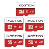 KOOTION 4 GB Micro SD Cards 5-Pack, Class 4 MicroSD Flash Memory Card, C4, TF Card with Adapter for MP3/MP4/Old Phones
